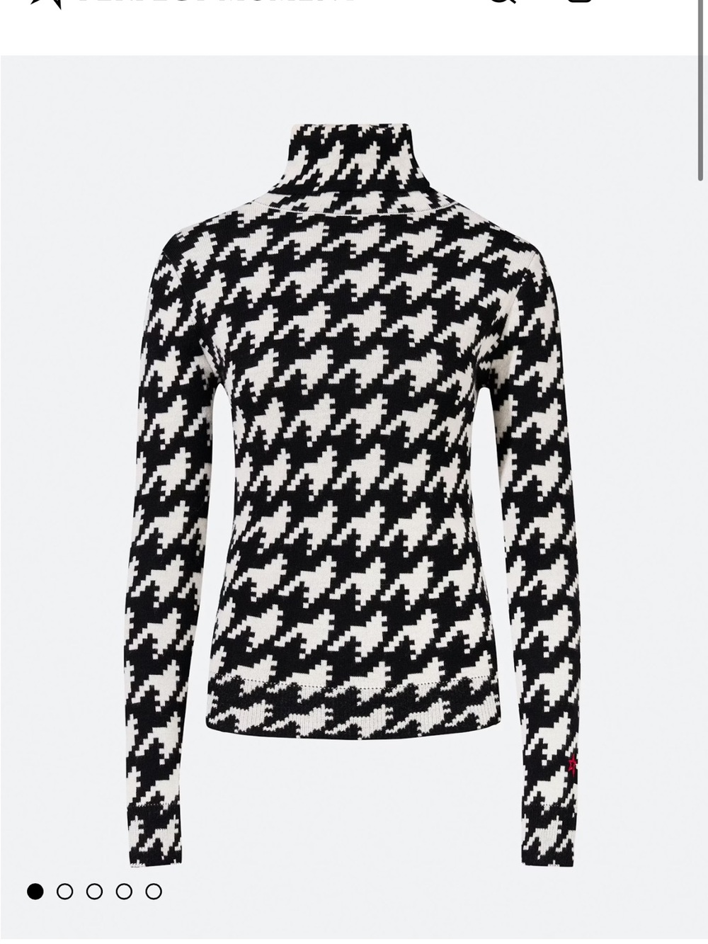 Houndstooth Merino Wool Turtleneck